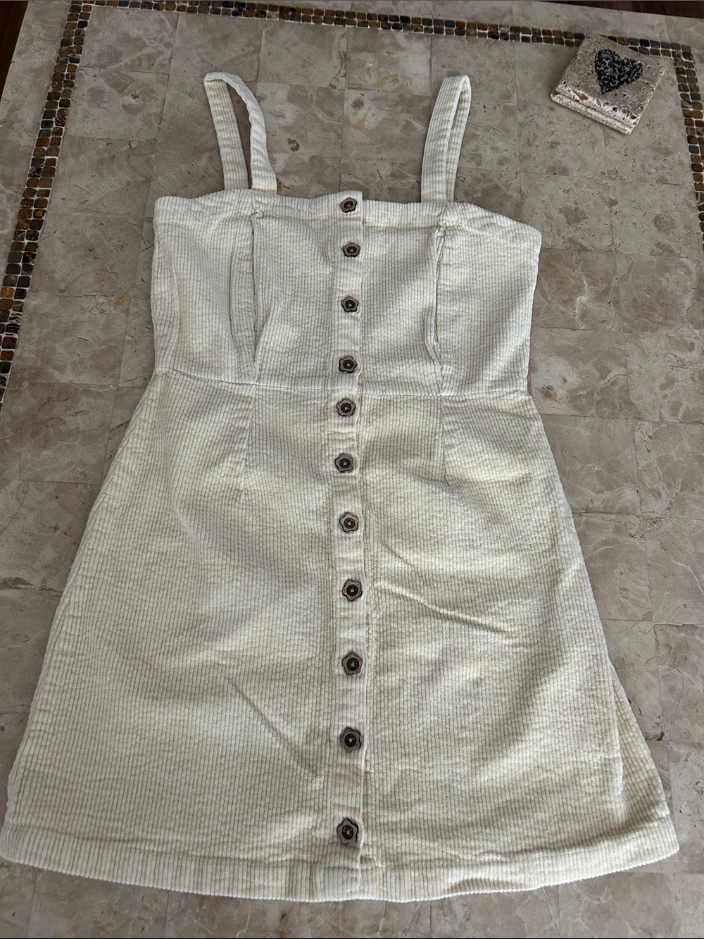 O'Neill Brooklin Corduroy Button‎ Down Mini Dress Color Cream Size M